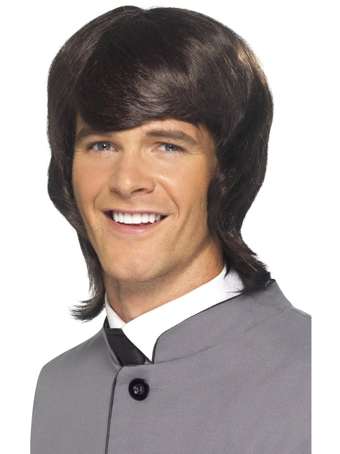 60s Male Mod Wig, Brown, Long