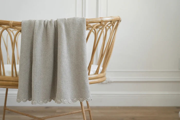 Alimrose Mini Moss Stitch Baby Blanket - Latte