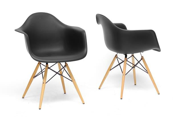 Black Pascal Shell Chairs Set/2