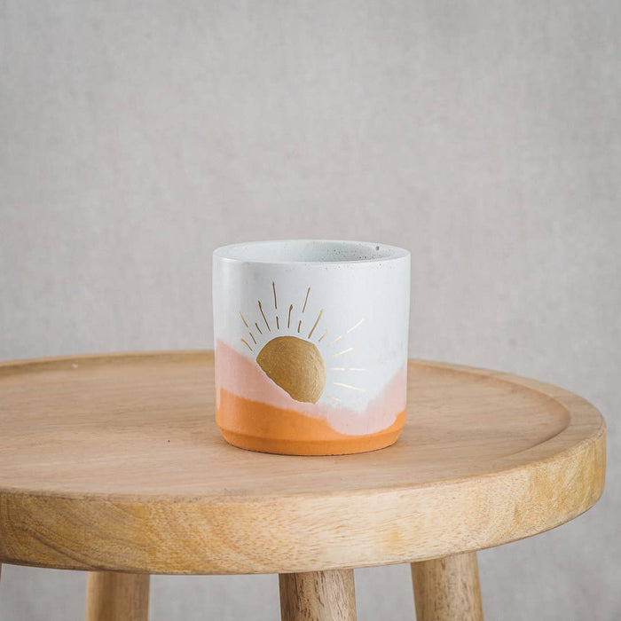Cord & Iron - Classic Cement Planter - Golden Sunrise