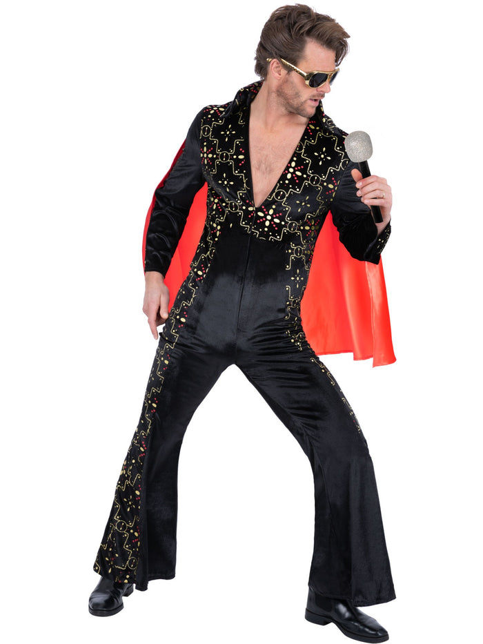 Elvis Black Rhinestone Costume