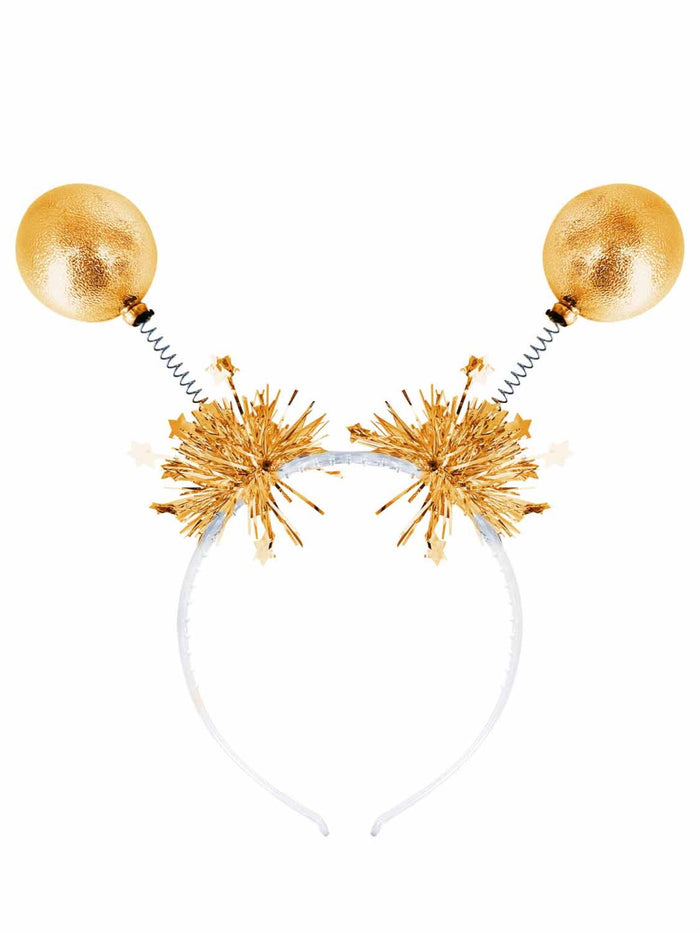Gold Metallic Ball Bopper Headband