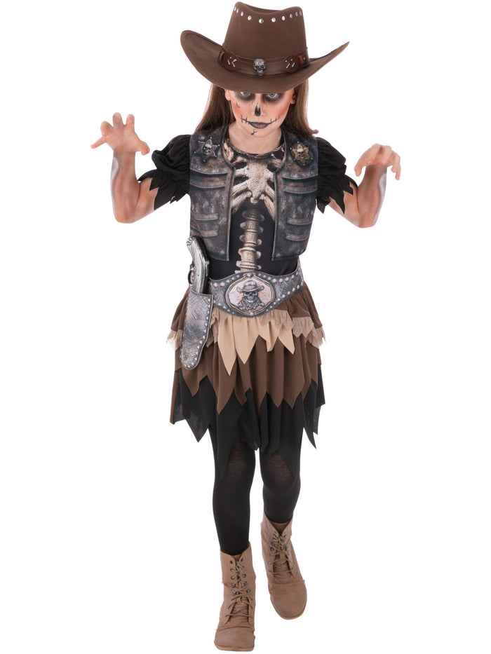 Kids Skeleton Cowgirl Costume