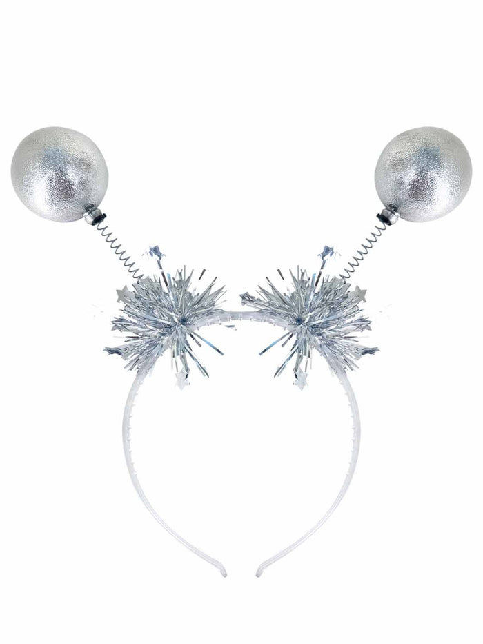 Silver Metallic Ball Bopper Headband