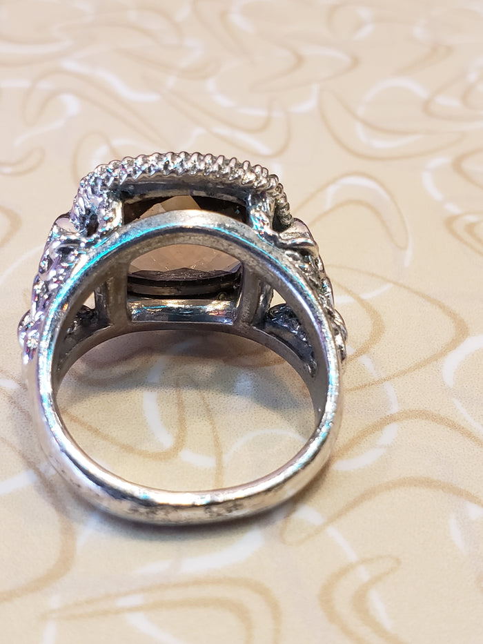 .925 Mexico Smoky Quartz Ring size 9.5