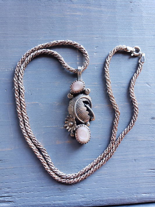 .925 Sterling Mother of Pearl necklace