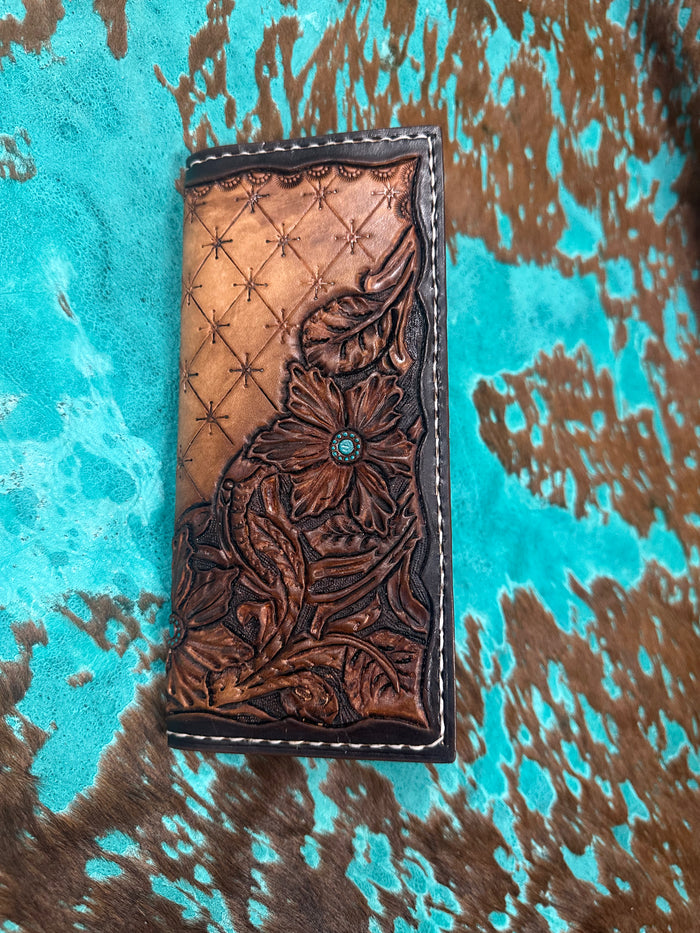Hand tooled tally book