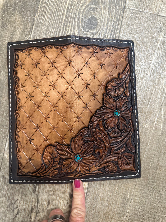 Hand tooled tally book