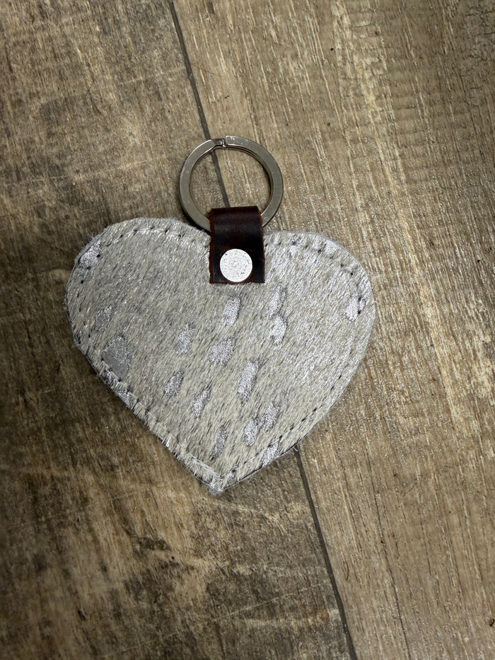 Hair on cow hide key fob TBT