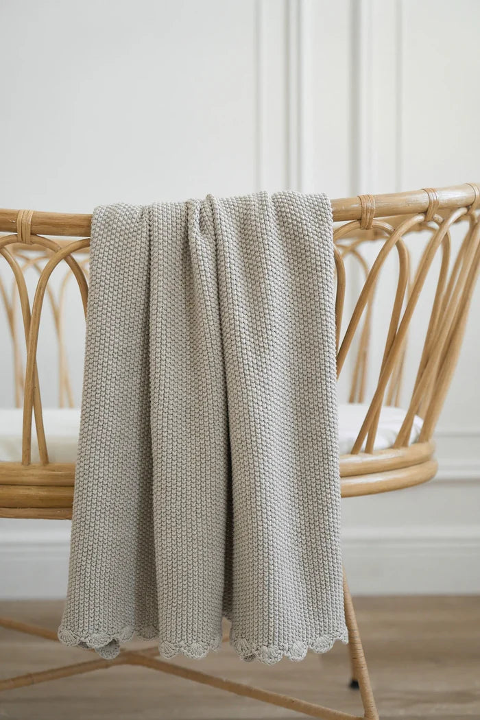 Alimrose Mini Moss Stitch Baby Blanket - Latte