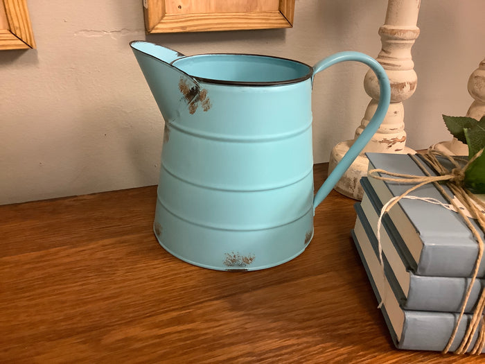Blue pitcher