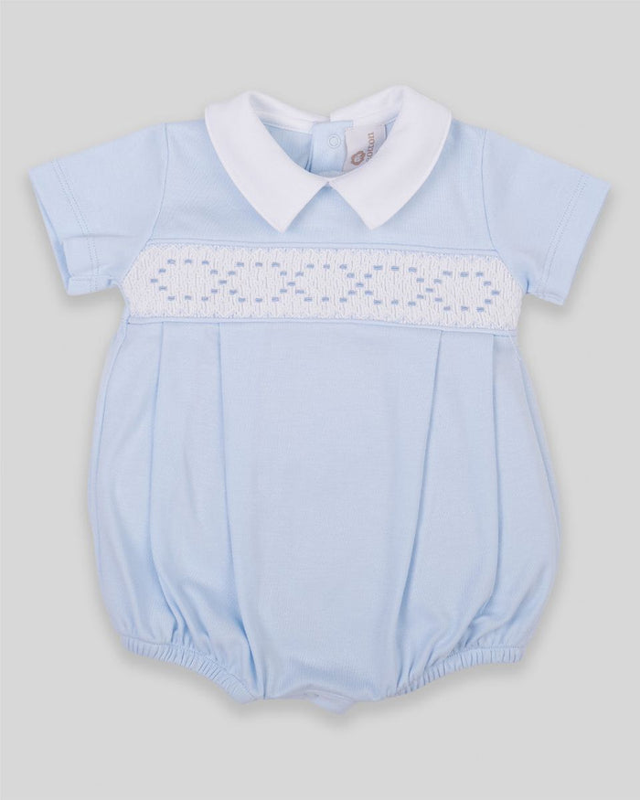 Bubble Joy Baby Boy Pima Cotton Hand Smocked - Blue