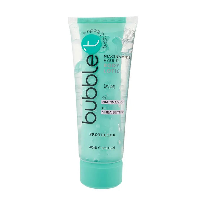 bubble t hybrid body lotion with niacinamide and shea butter