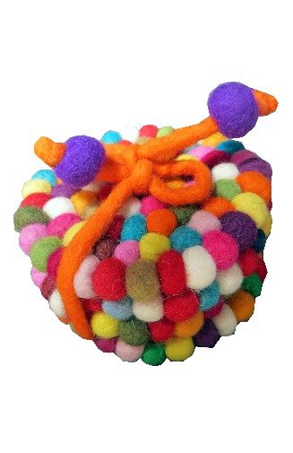 Colorful Felted Ball Coaster