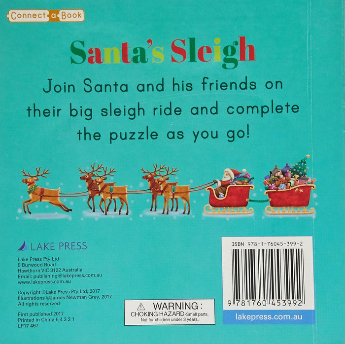 Connect A Book Santa's Sleigh Board Book & Puzzle