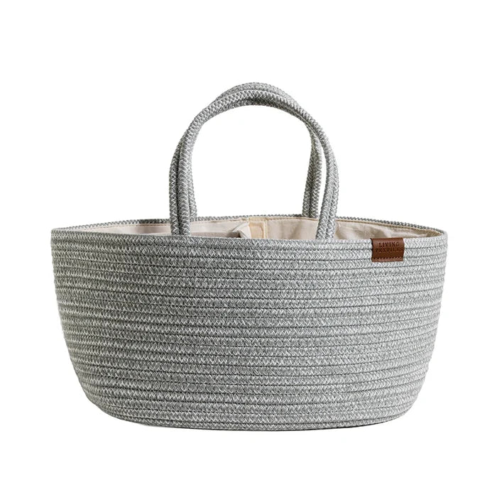 Cotton Rope Storage Caddy with Divider - Sage