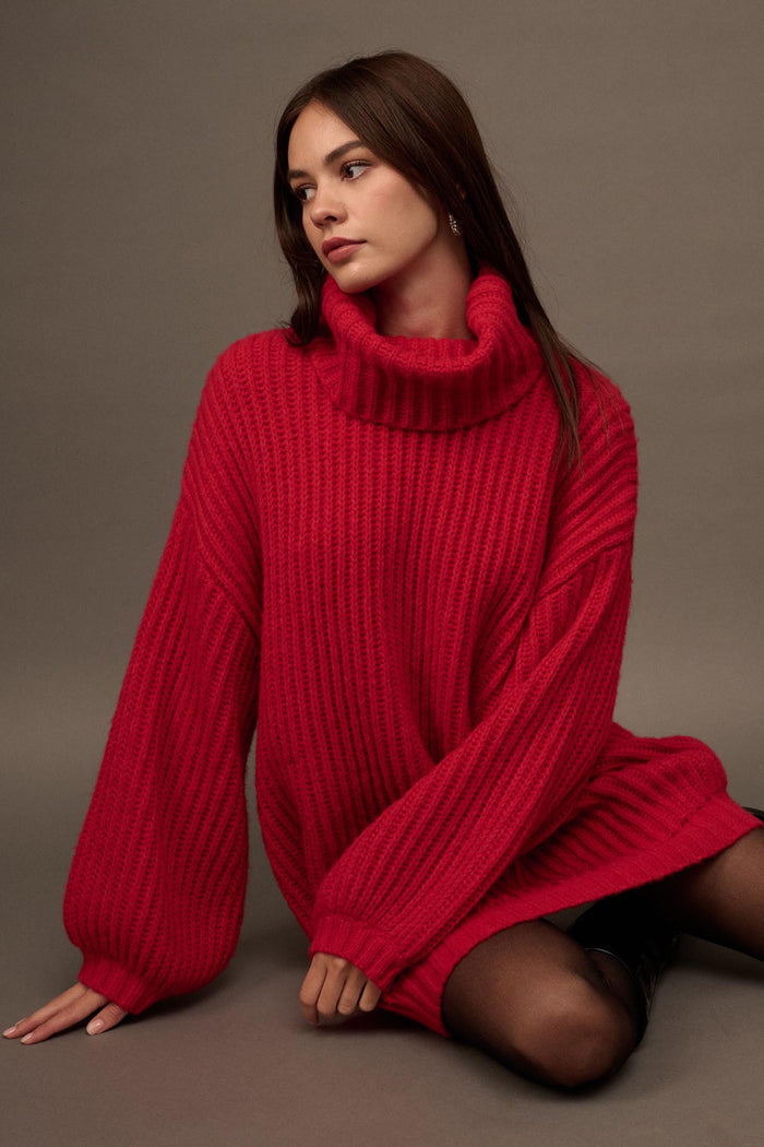 Cozy Up Chunky Knit Oversize Cowl-Neck Sweater - ShopPromesa
