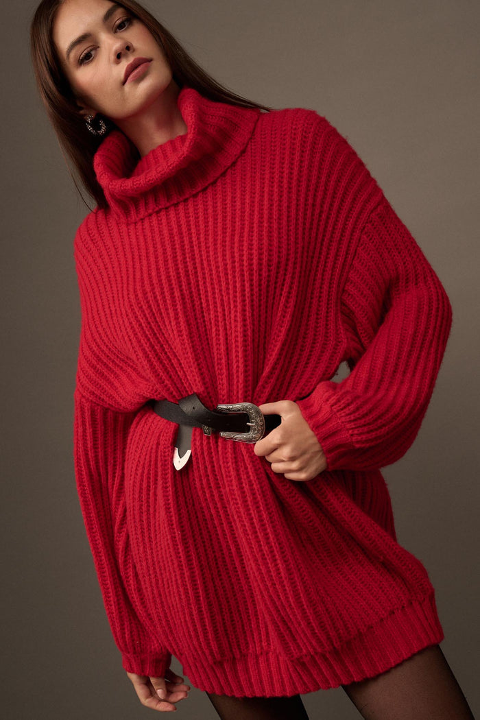 Cozy Up Chunky Knit Oversize Cowl-Neck Sweater - ShopPromesa
