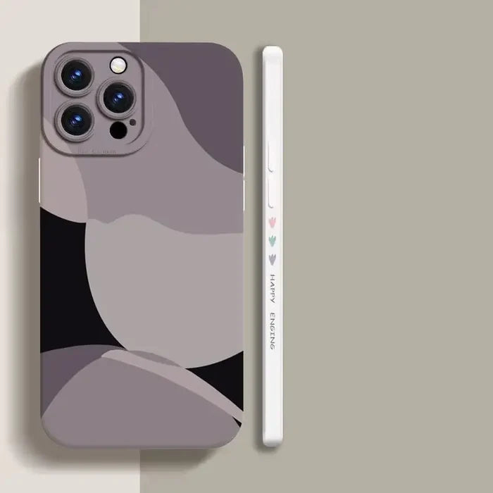 a phone case with a black and white image of a bear