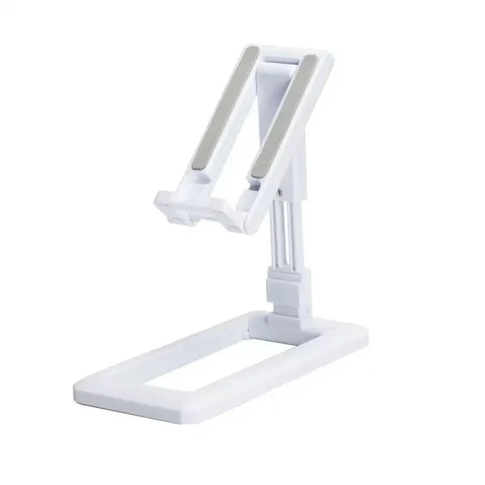 the white desk lamp is on a white stand