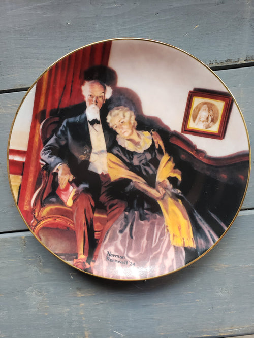 "End of Day" by Norman Rockwell collectible plate