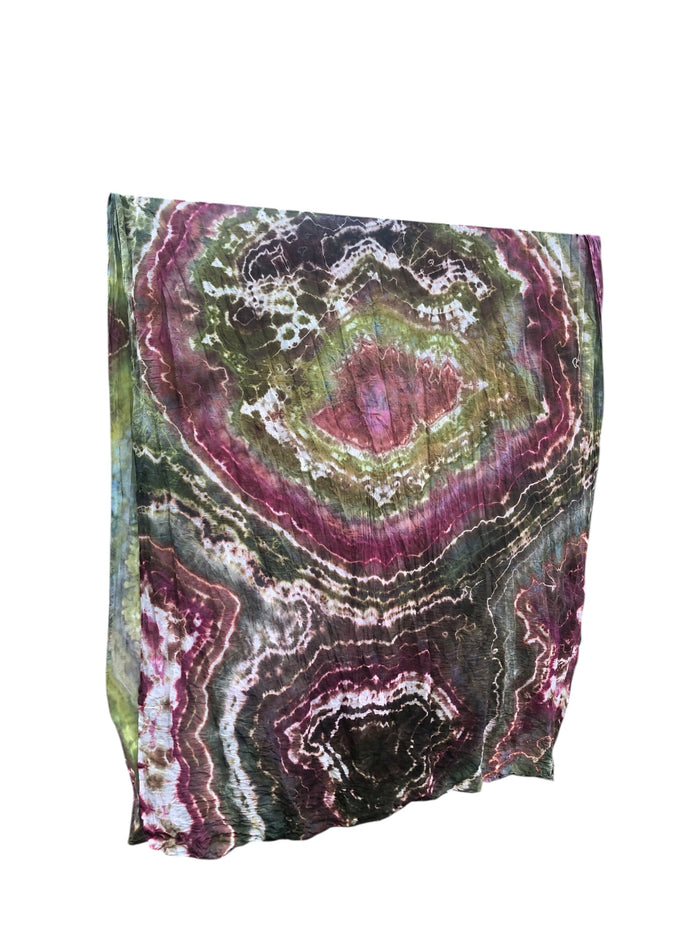 Geode Organic Cotton Mull Shawl - ice dyed couture, one of a kind