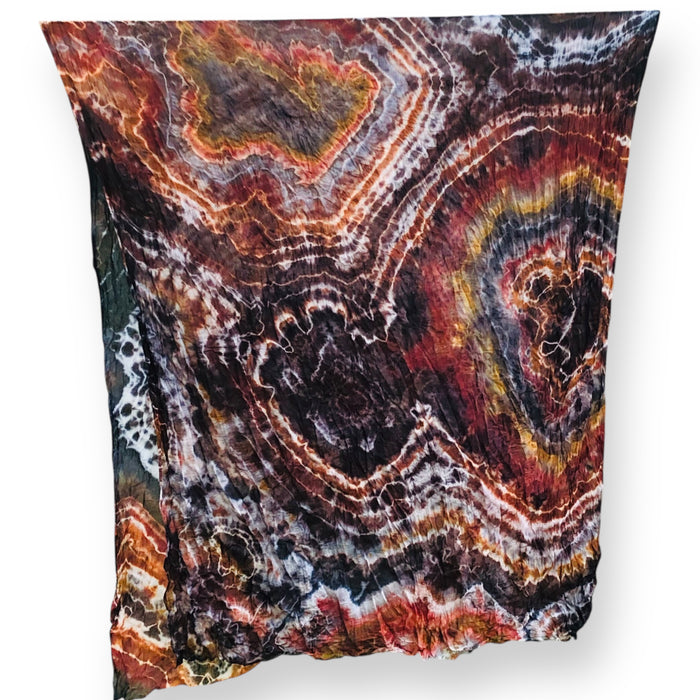 Geode Organic Cotton Mull Shawl - ice dyed couture, one of a kind