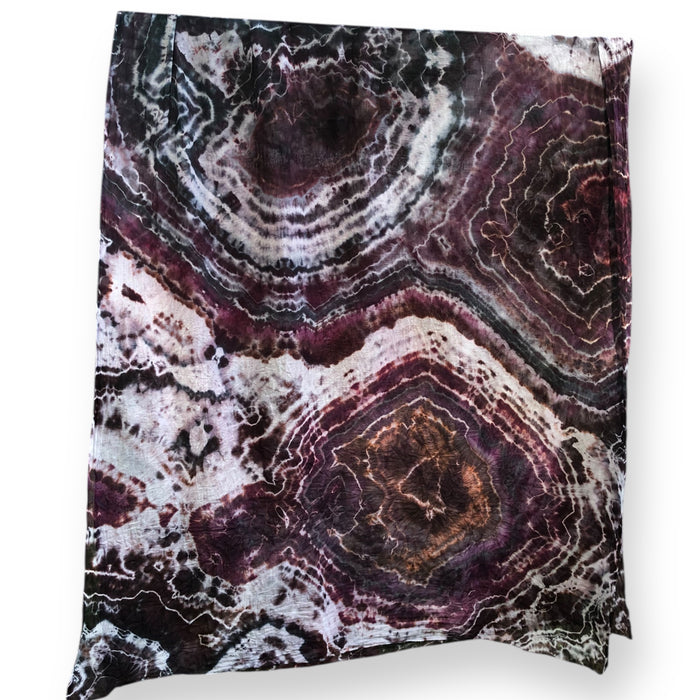 Geode Organic Cotton Mull Shawl - ice dyed couture, one of a kind