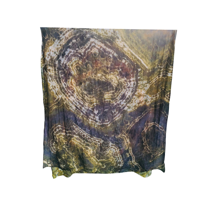 Geode Organic Cotton Mull Shawl - ice dyed couture, one of a kind
