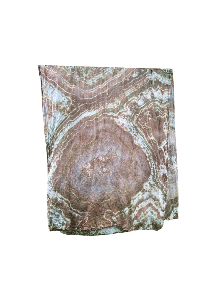 Geode Organic Cotton Mull Shawl - ice dyed couture, one of a kind