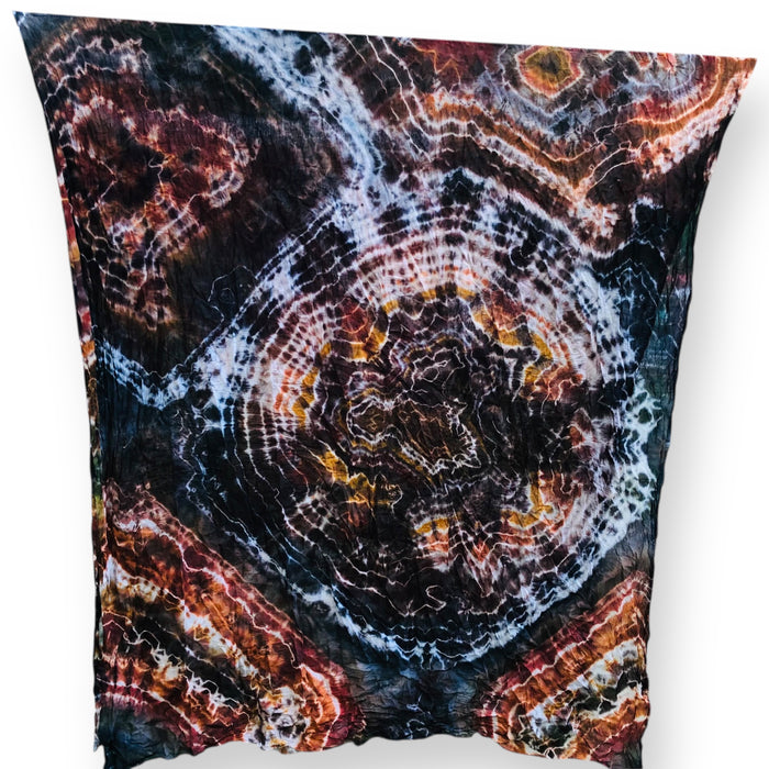 Geode Organic Cotton Mull Shawl - ice dyed couture, one of a kind