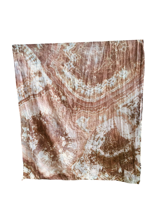 Geode Organic Cotton Mull Shawl - ice dyed couture, one of a kind