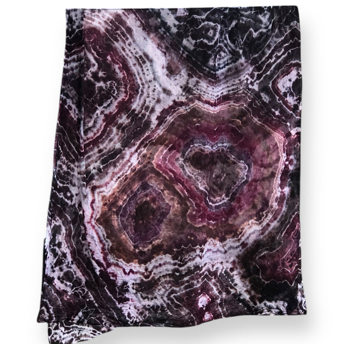 Geode Organic Cotton Mull Shawl - ice dyed couture, one of a kind