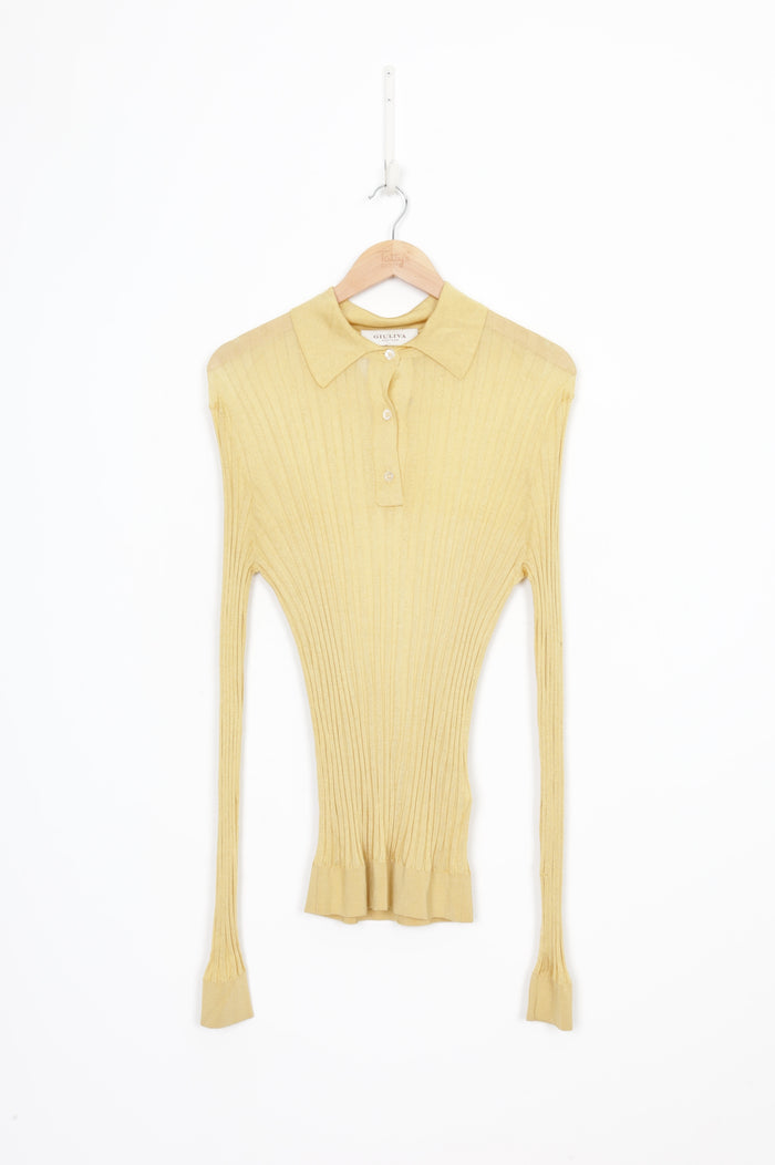 Giuliva Heritage Womens Yellow Top Size L