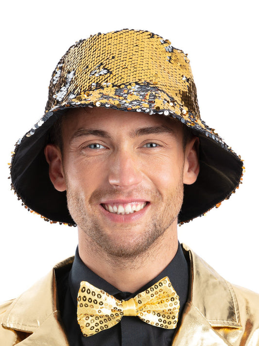 Gold and Silver Sequin Bucket Hat