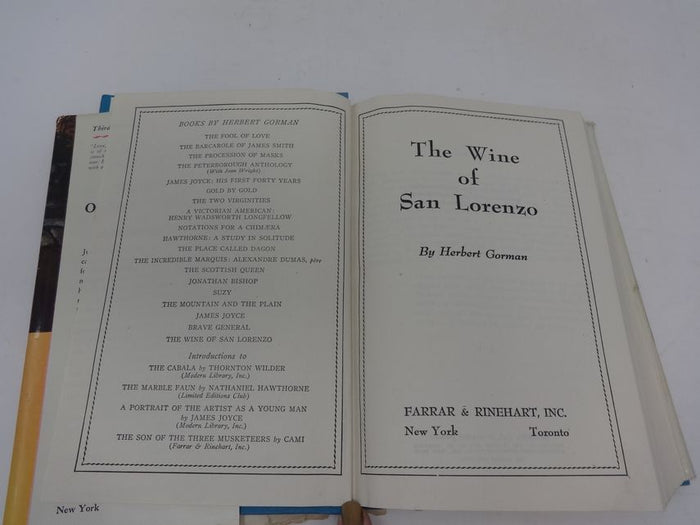 Herbert Gorman The Wine of San Lorenzo