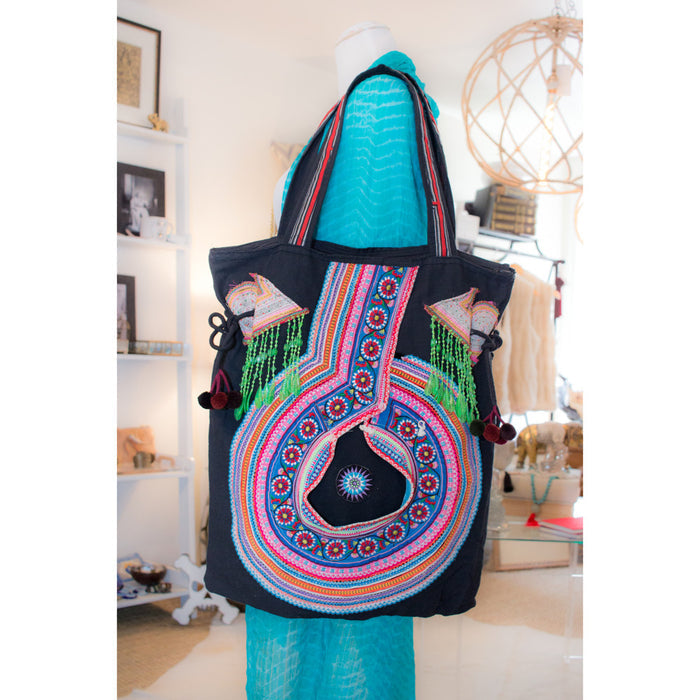 Hmong Beaded Collar Hmong Cinched Totes
