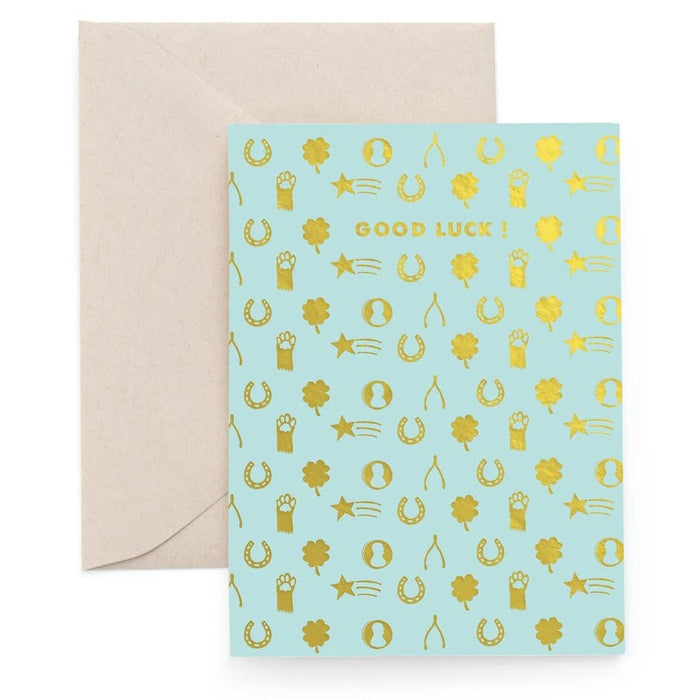Horseshoe Best Of Luck - Foil Greeting Card
