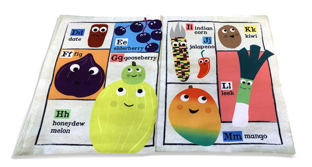 Jo & Nic's Crinkly Cloth Book - Fruit & Vege A-Z