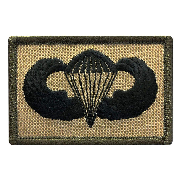 Jump Wings Paratrooper Patch (Embroidered Hook) Tan