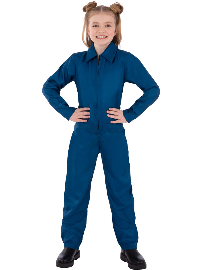 Kids Unisex Navy Boiler Suit Costume