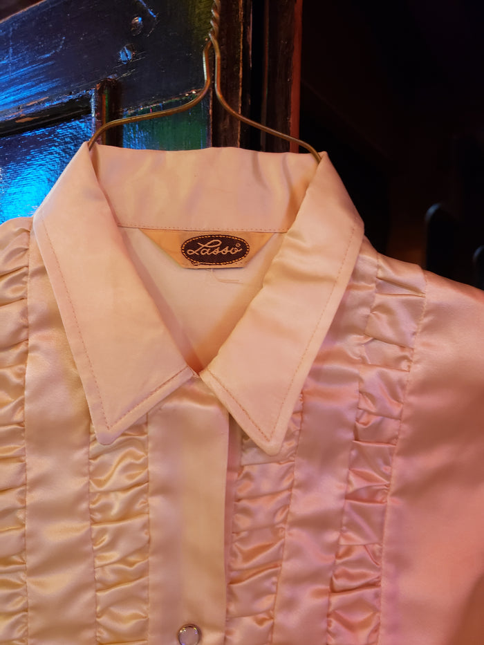 LASSO brand Women's Gold floral satin western suit size 4