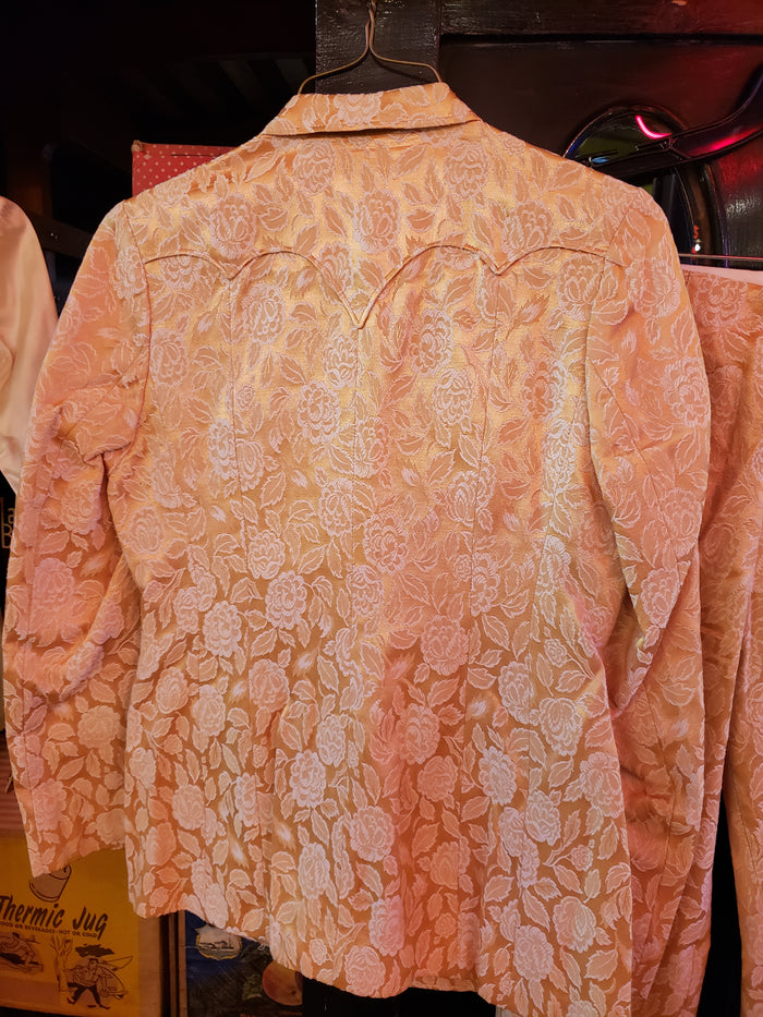 LASSO brand Women's Gold floral satin western suit size 4