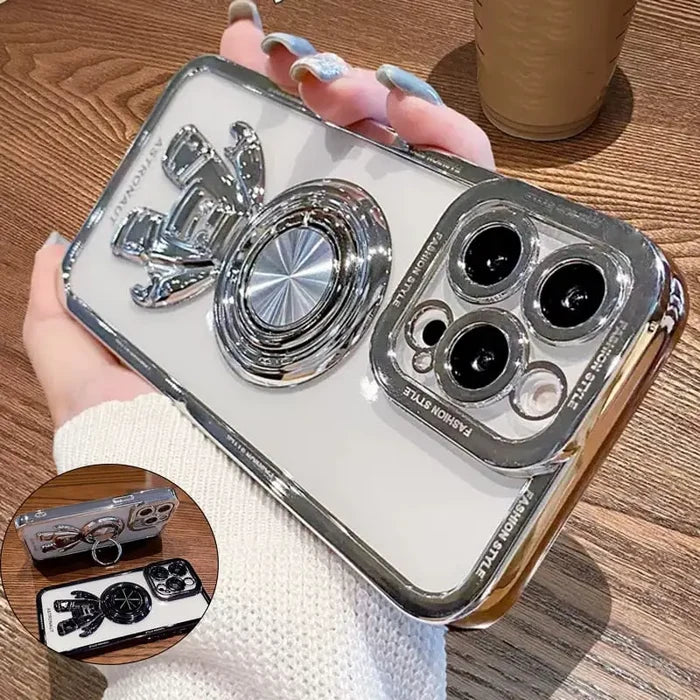 a person holding a phone case with a watch