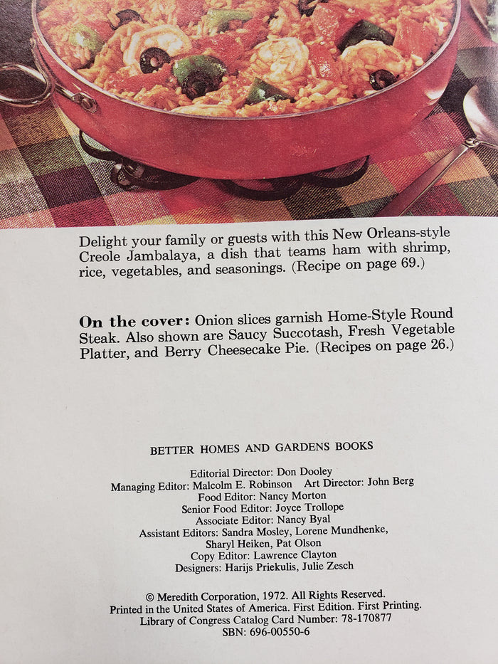 MENU Cook Book by Better Homes and Gardens (1972)