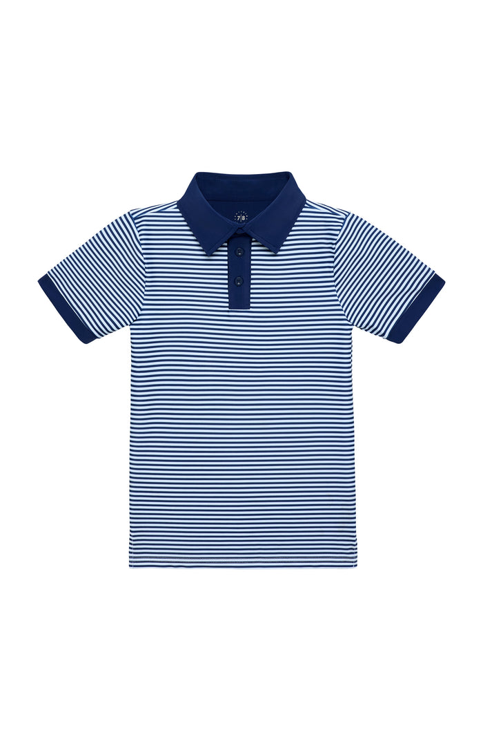Navy Thin Stripe Polo