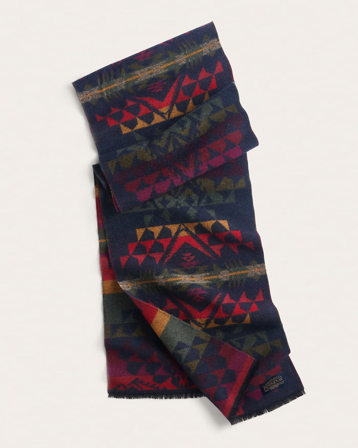 Pendleton Jacquard Scarf in Autumn Birch Navy