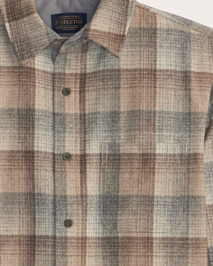 Pendleton Men's Lodge Shirt in Tan/Grey Ombre