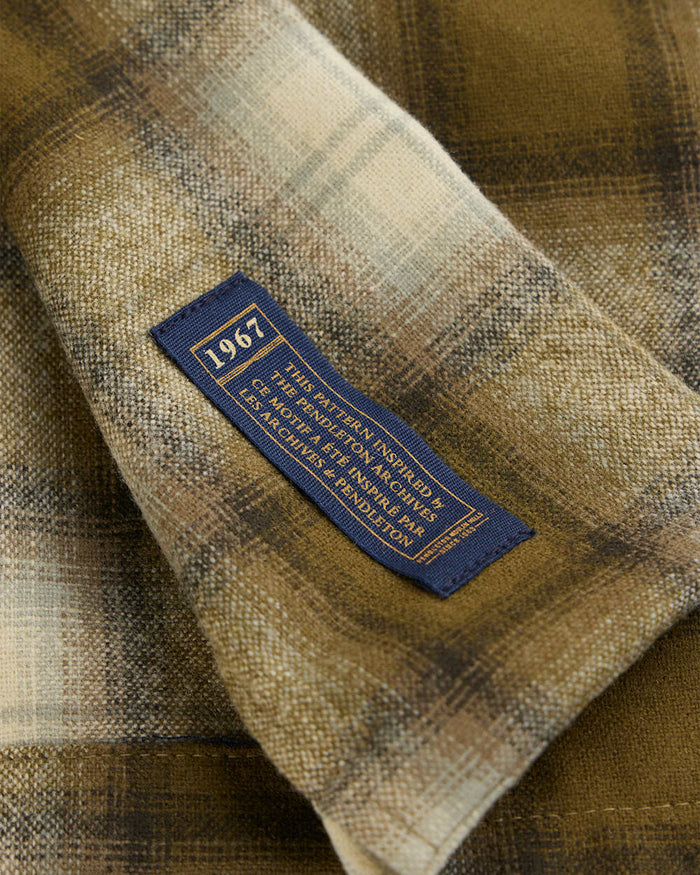PENDLETON MEN'S PLAID BOARD SHIRT- OLIVE PLAID