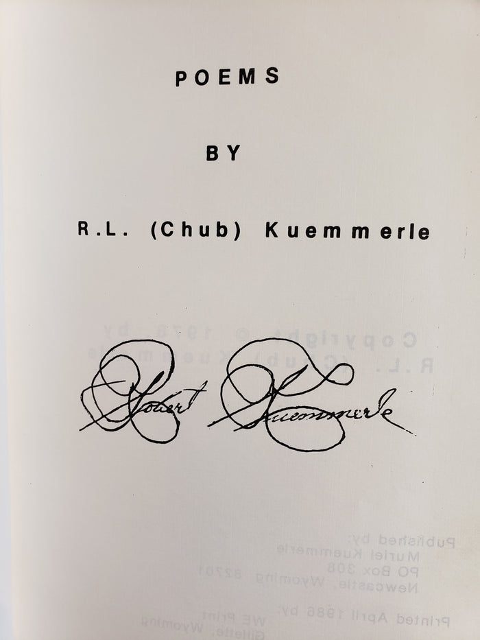 POEMS by R.L. (Chub) Kuemmerle (1986)